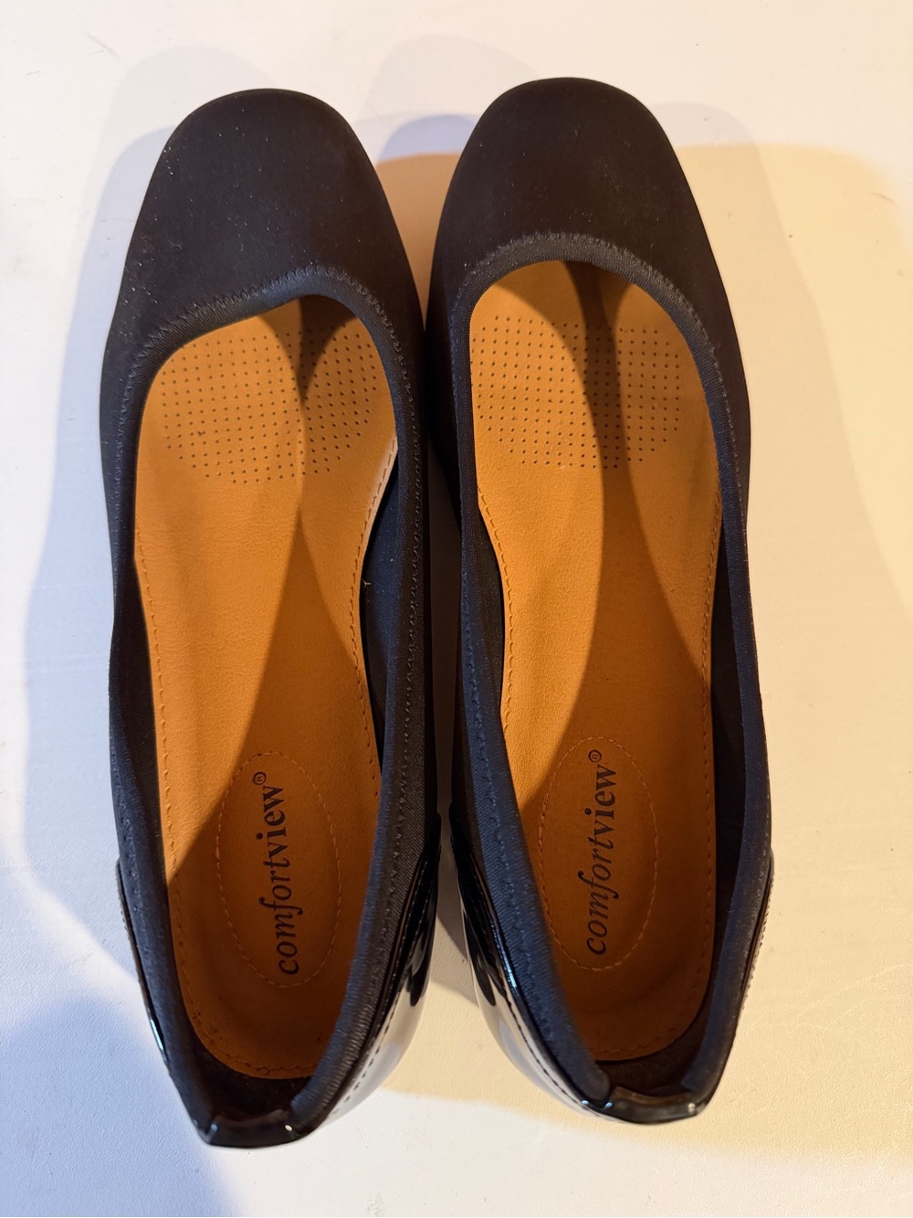 Comfortview Women's Black Ballet Flats Size 11 W